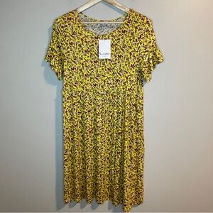 Love Fire Kids' Floral Flutter Sleeve Limelight Ditsy Dress